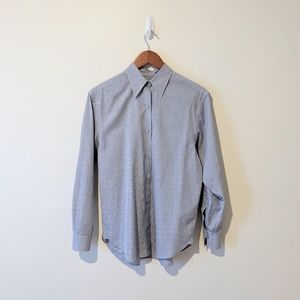 Vintage 90s Luxury Cotton Microcheck Button Down Debra C of Beverly Hills